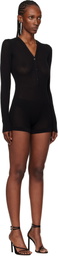 Mugler Black Knit Cotton Bodyshort