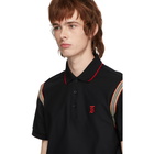 Burberry Black Kian Icon Stripe Polo