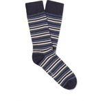 Oliver Spencer Loungewear - Miller Striped Stretch Cotton-Blend Socks - Blue