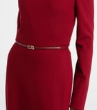 Elie Saab Belted off-shoulder jersey gown