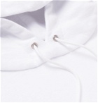 SAINT LAURENT - Logo-Print Loopback Cotton-Jersey Hoodie - White