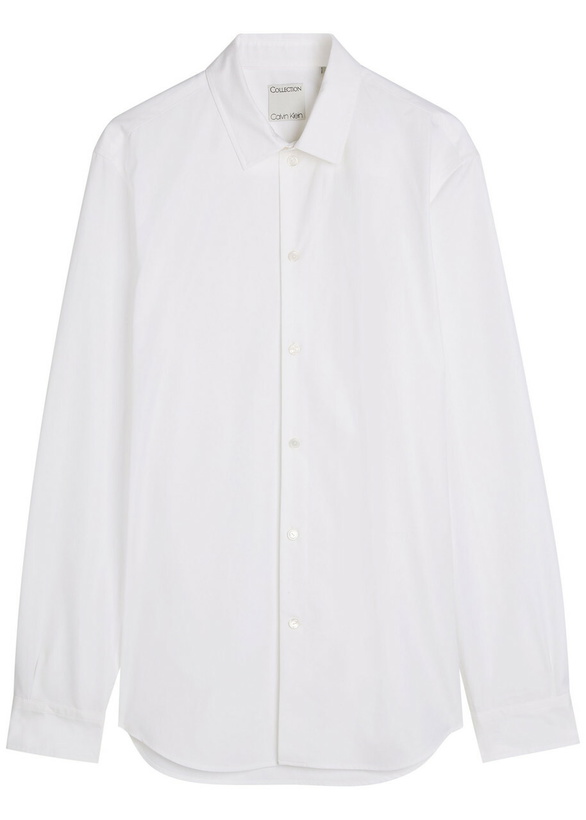 Photo: Calvin Klein Logo-embroidered Cotton-poplin Shirt White