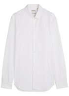 Calvin Klein Logo-embroidered Cotton-poplin Shirt White