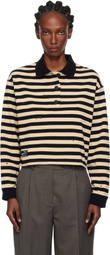 mfpen Black & Beige Cropped Fractured Polo