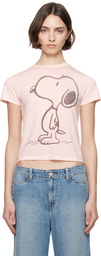 Re/Done Pink Classic Snoopy T-shirt