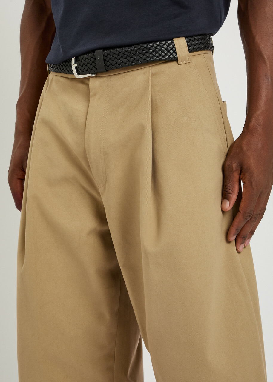 Studio Nicholson Pleated Wide-leg Trousers Tan