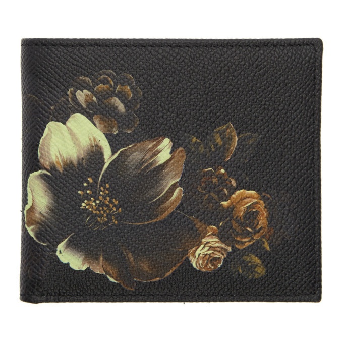Photo: Dolce and Gabbana Black Flower Bifold Wallet