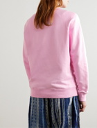 Maison Kitsuné - Logo-Appliquéd Cotton-Jersey Sweatshirt - Pink