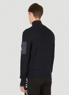 Logo Patch Zip Sweater in Dark Blue