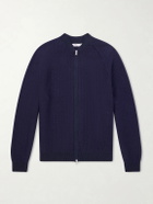 Inis Meáin - Tonnta Merino Wool, Baby Alpaca and Silk-Blend Bomber Jacket - Blue