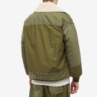 Comme des Garçons Homme Men's Sherpa Collar Jacket in Khaki Mix