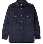 LOEWE - Logo-Appliquéd Cotton-Corduroy Overshirt - Blue