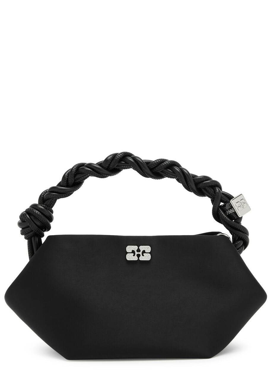 Ganni Bou Mini Embellished Satin top Handle bag - Black - One Size