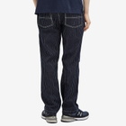Uniform Bridge Men's Stripe Denim Fatigue Pants in Blue