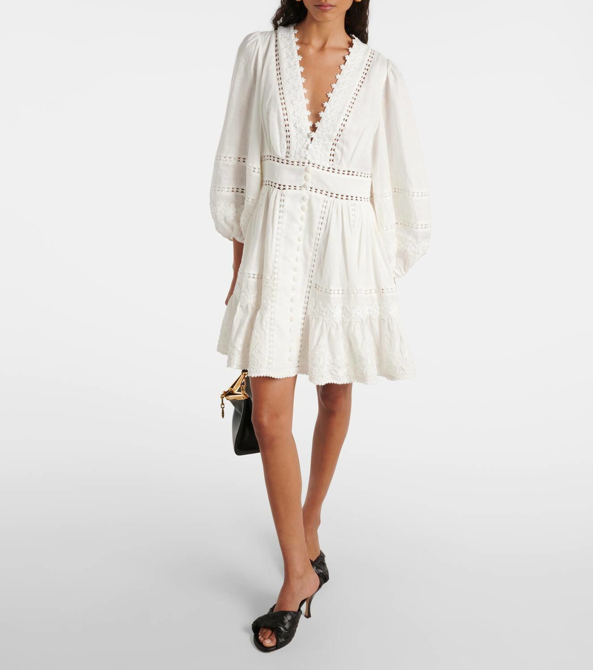 Zimmermann Pop lace-trimmed linen minidress Zimmermann