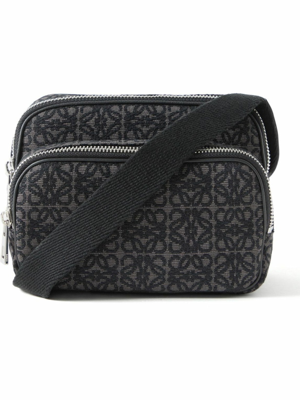 Photo: Loewe - Mini Leather-Trimmed Logo-Jacquard Canvas Messenger Bag