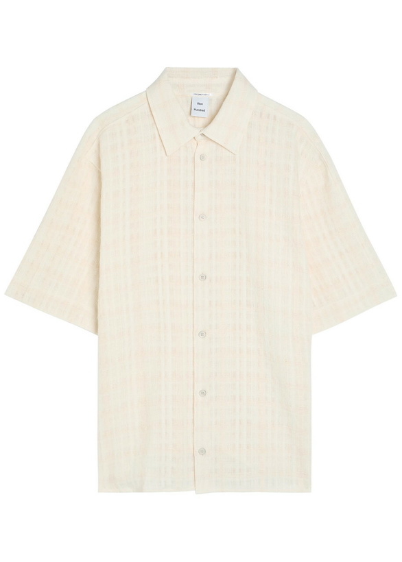 Photo: Won Hundred Daniel Checked Cotton-blend Shirt Cream