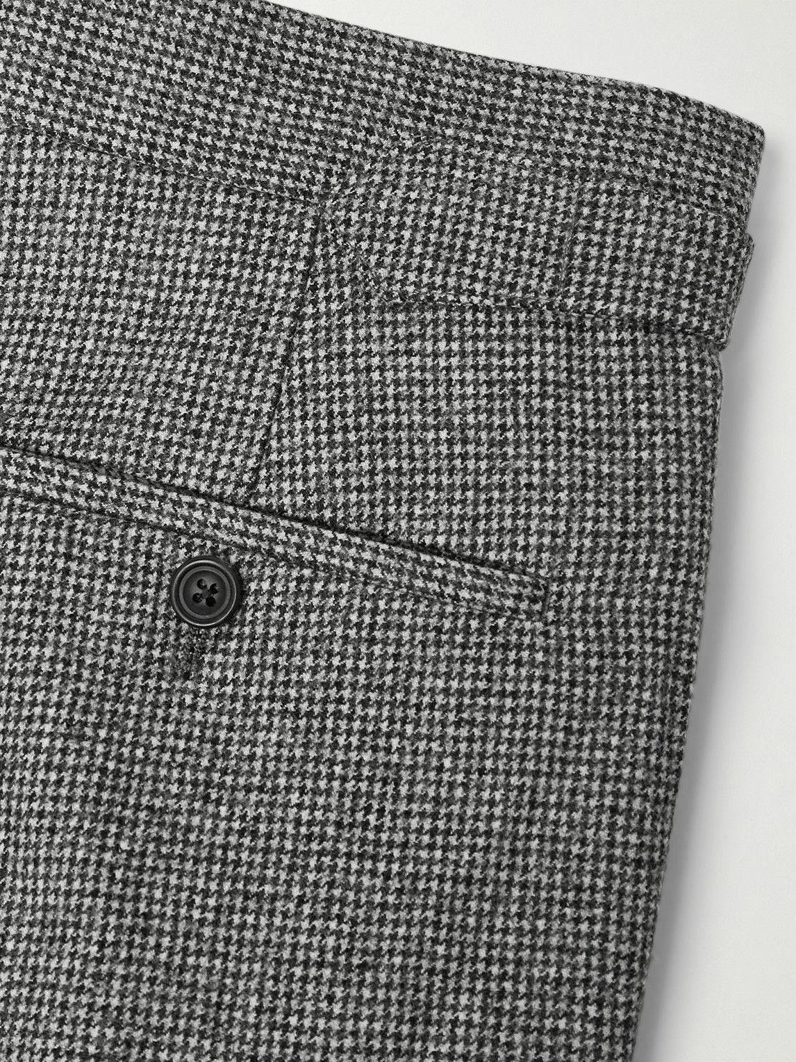 Kingsman - Slim-Fit Straight-Leg Houndstooth Wool Suit Trousers - Gray