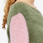 Daniëlle Cathari Women's x Woolrich Asymmetric Knit Top in Thyme Green/Pink