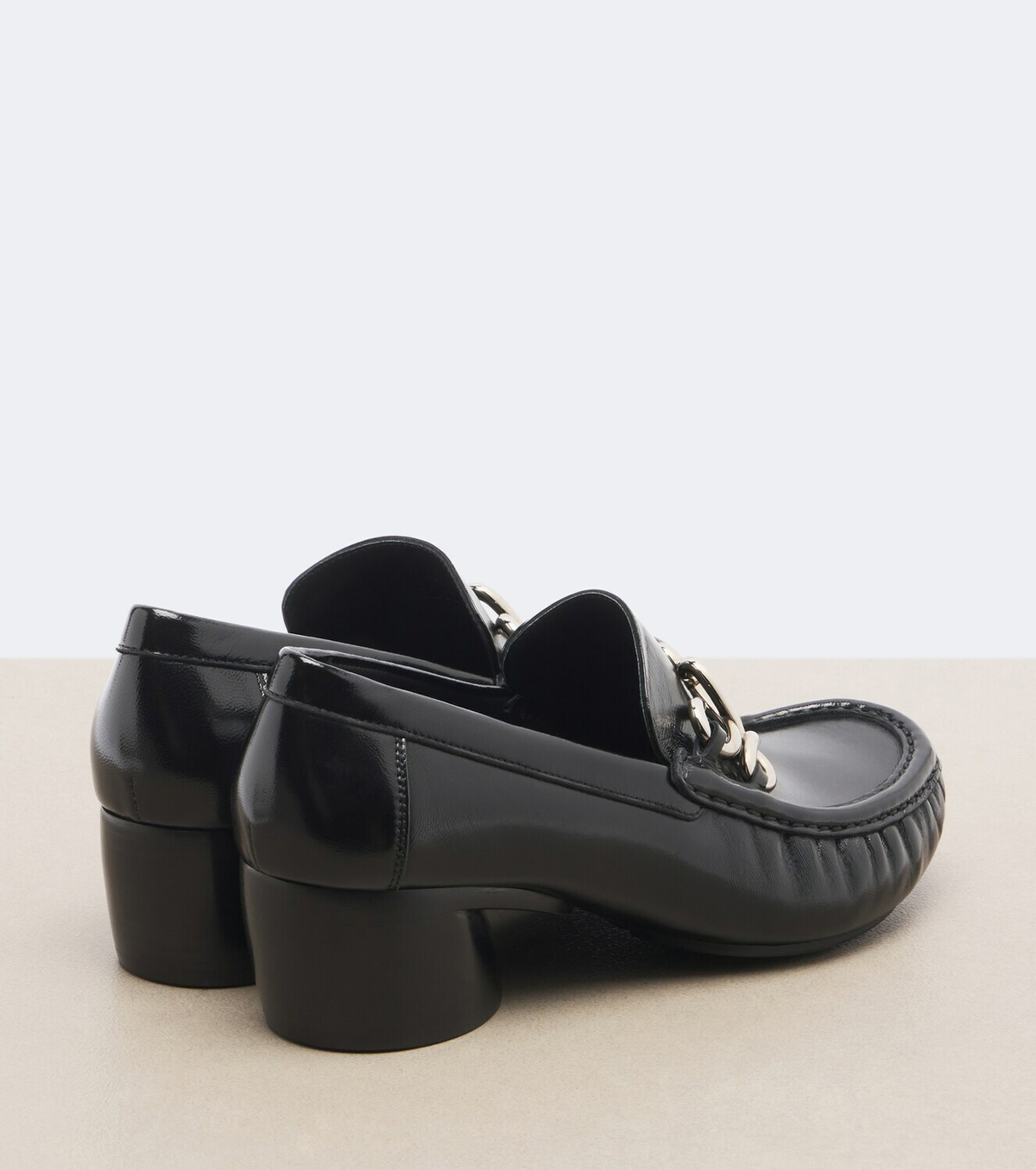 Loewe Oval Double L leather loafer pumps