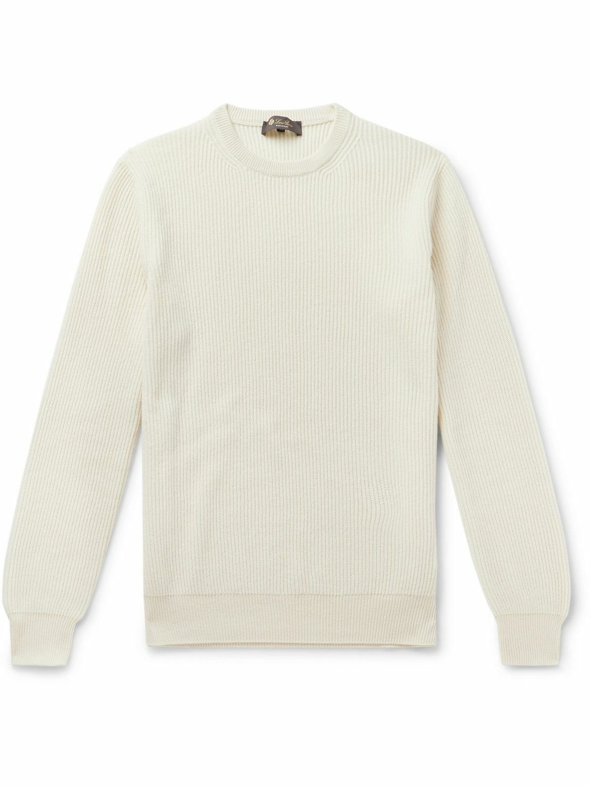Photo: Loro Piana - Girocollo Riverside Garment-Dyed Ribbed Cashmere Sweater - Neutrals