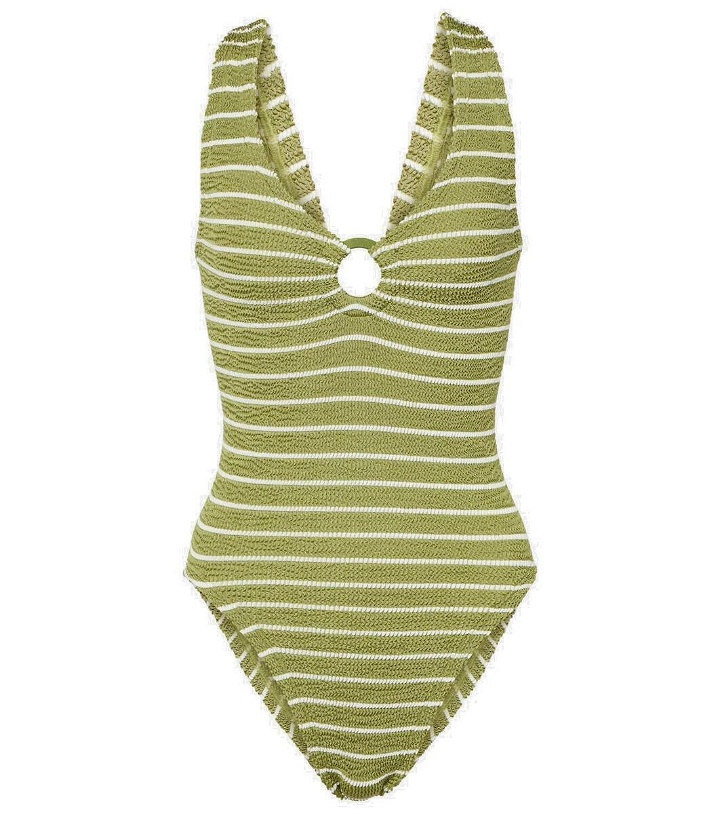 Photo: Hunza G Celine striped ring-detail swimsuit