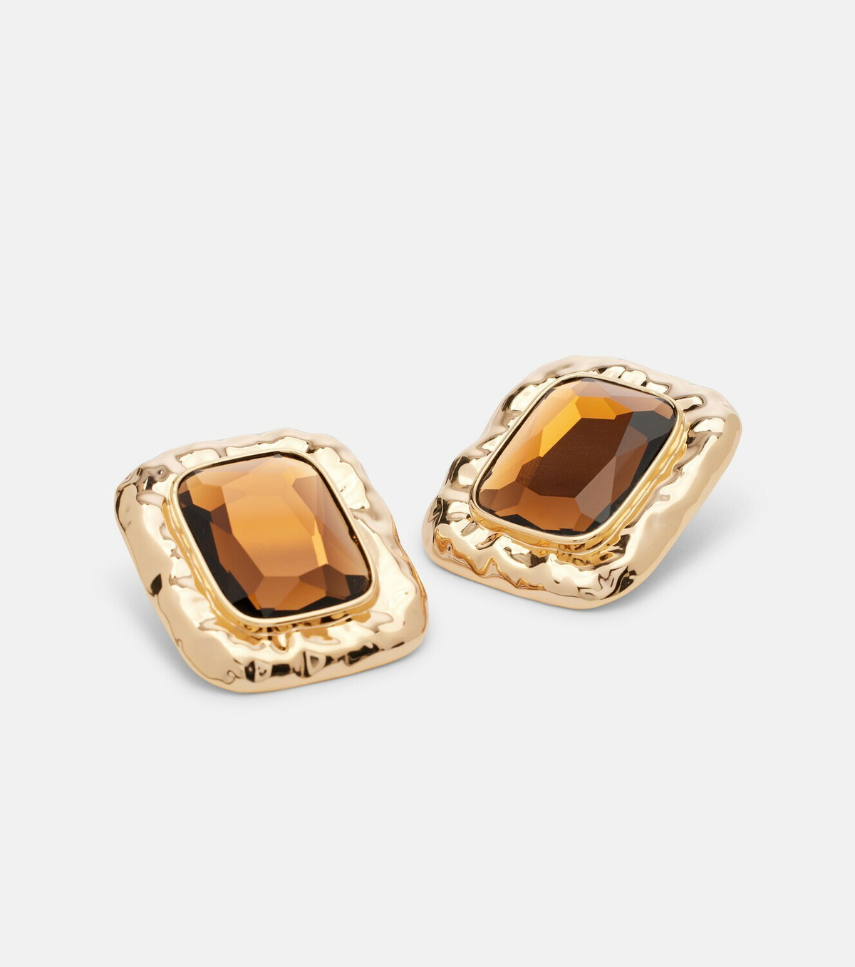 Self-Portrait Amber gold-plated earrings