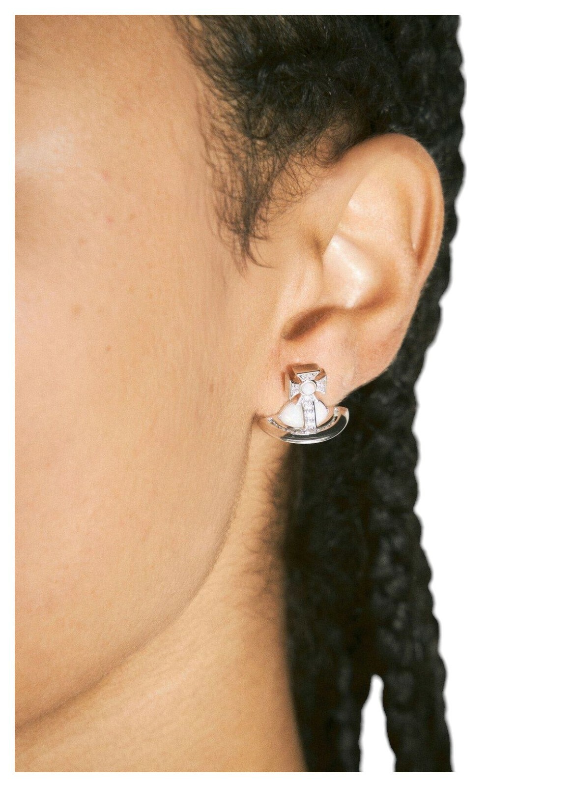 Vivienne Westwood Silver & Pink Petite Original Orb Earrings