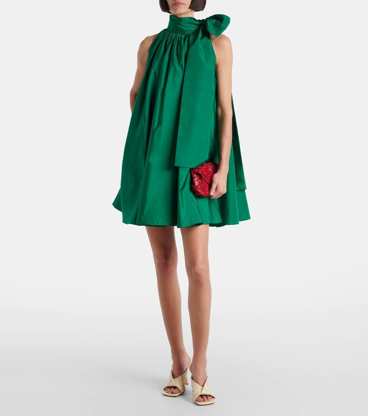 Max Mara Beber halterneck taffeta minidress