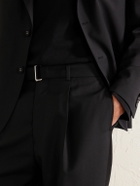 Officine Générale - Hugo Straight-Leg Belted Virgin Wool Suit Trousers - Black