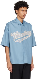 Valentino Blue Embroidered Shirt
