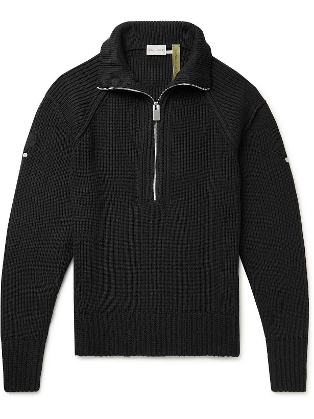 Photo: Moncler Genius - 6 Moncler 1017 ALYX 9SM Ribbed-Knit Half-Zip Sweater - Black