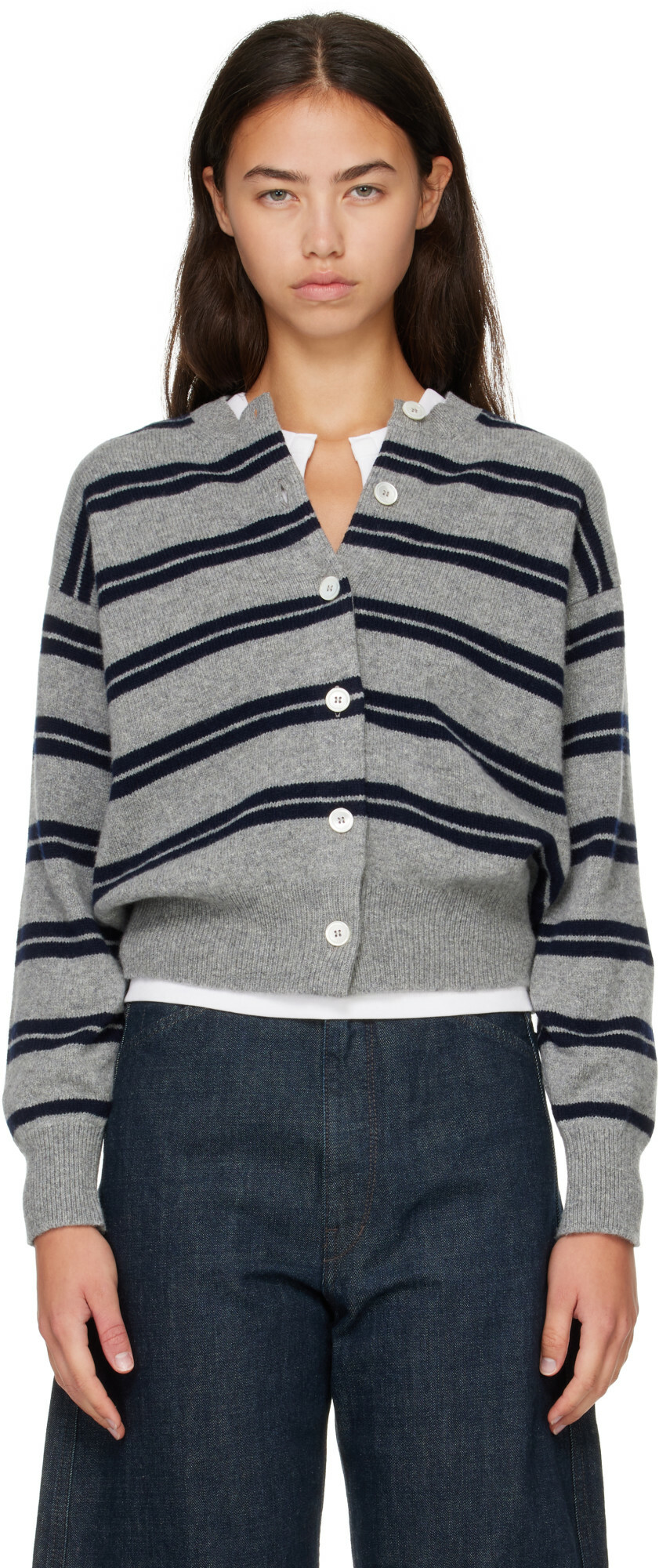 &Daughter Gray Ada Crewneck Cardigan