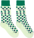 Marni Green Micro Flower Socks