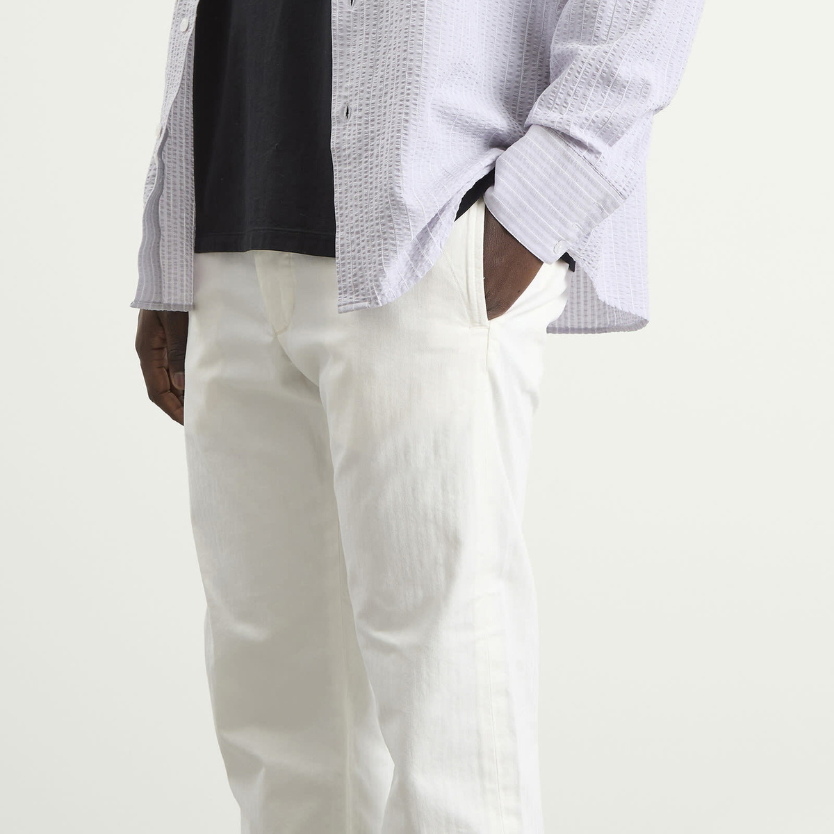 RRL Men's Officer's Herringbone Chinos in Antique White