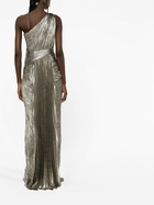 Maria Lucia Hohan Silver Jolene One-Shoulder Maxi Dress