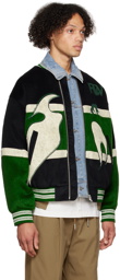 Feng Chen Wang Green Phoenix Embroidered Bomber