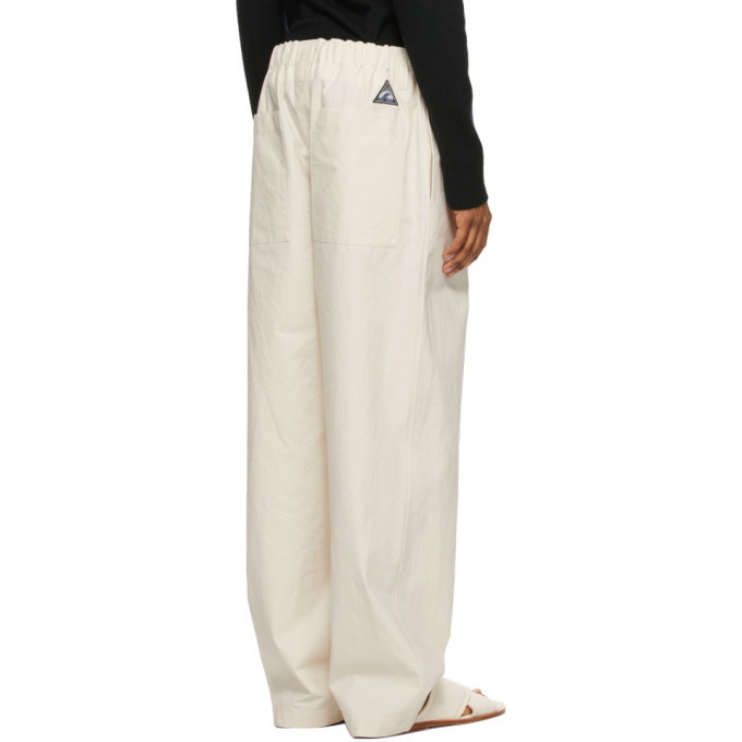 Jil Sander Off-White Cotton Drawstring Trousers Jil Sander