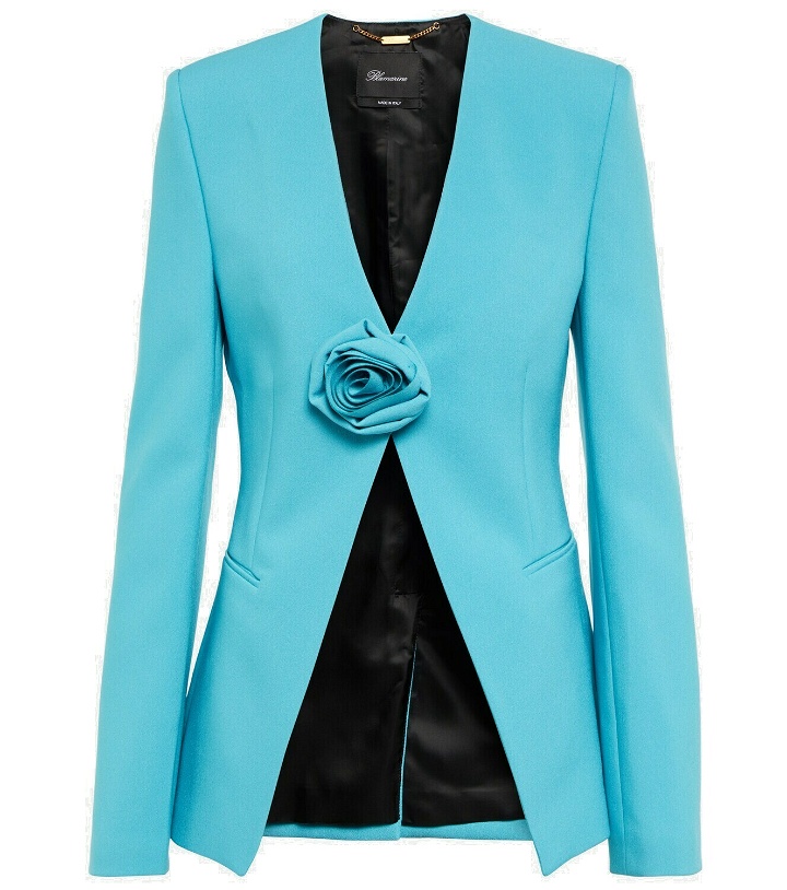 Photo: Blumarine - Rose-embellished collarless blazer