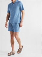 Frescobol Carioca - Augusto Straight-Leg Terry Drawstring Shorts - Blue