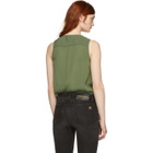 Pierre Balmain Khaki V-Neck Bodysuit