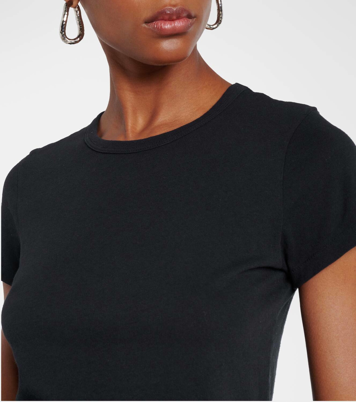 Slvrlake Cropped cotton jersey T-shirt