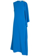 Joseph Aly Cascading Crepe Midi Dress Blue