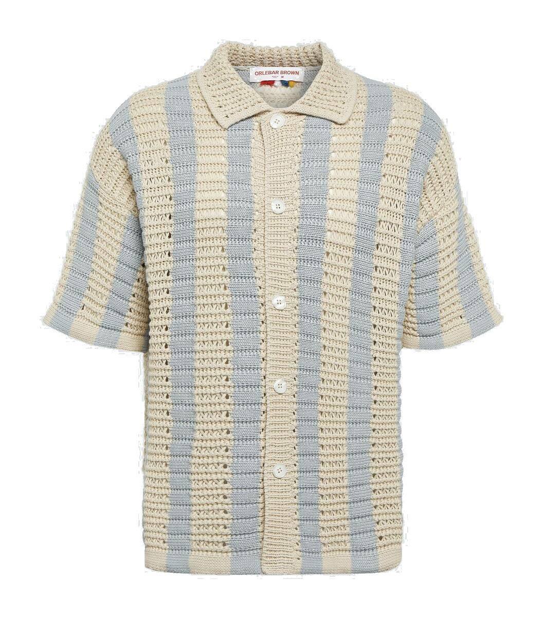 Orlebar Brown Thomas striped crochet cotton shirt Orlebar Brown