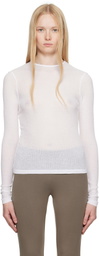 SKIMS White Sheer Cotton Long Sleeve T-shirt