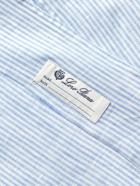 LORO PIANA - Striped Linen Shirt - Blue