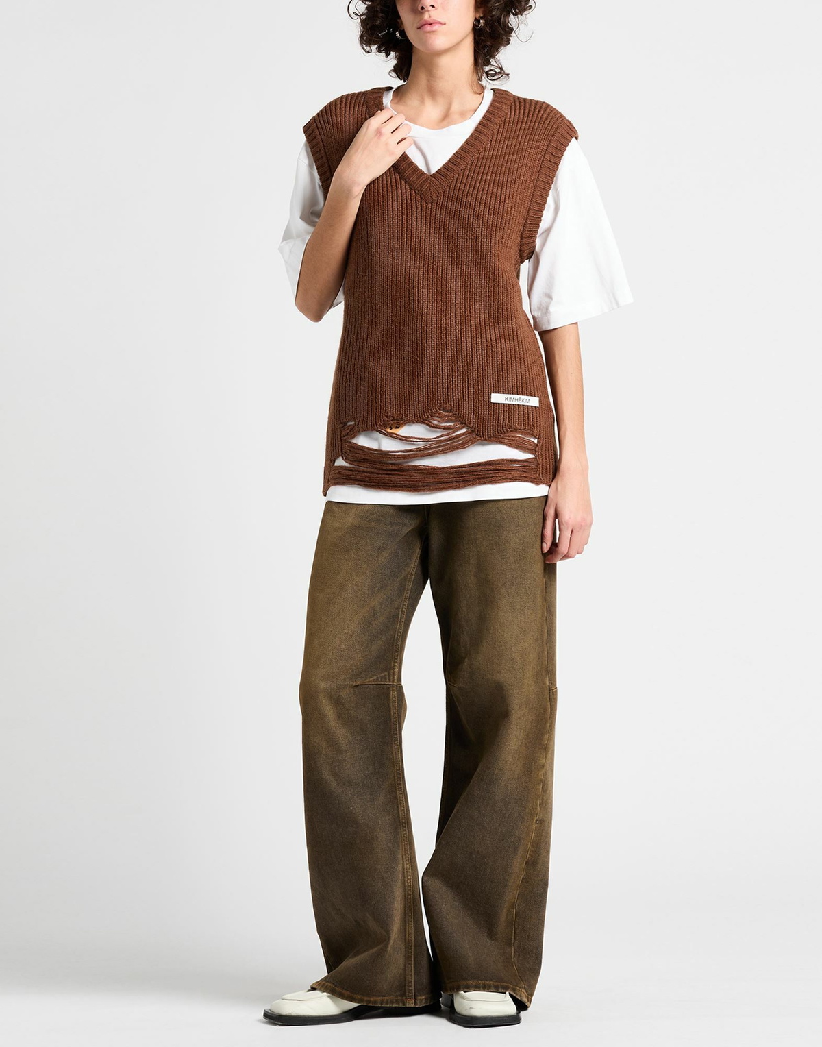 Kimhekim Womens Sweater in Brown