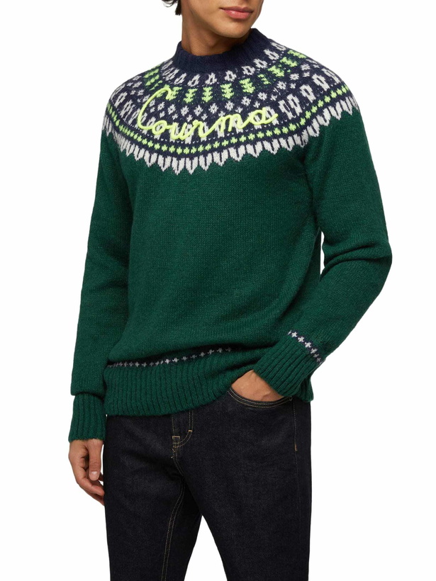 Photo: MC2 Saint Barth Alpaca Sweater Heron Nordic Soft With Fair Isle Jacquard And Courma Embroidery