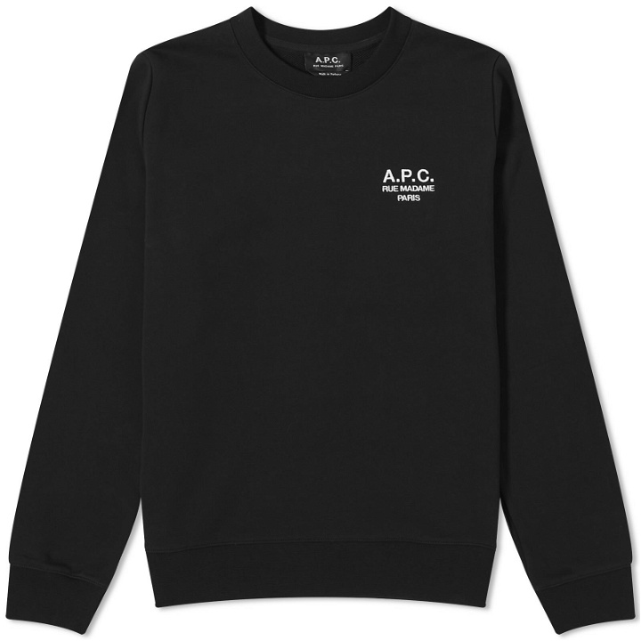 Photo: A.P.C. Women's Skye Logo Sweatshirt in Lzz Black