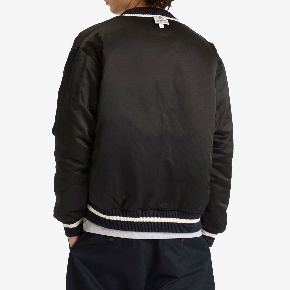 Lacoste Men's x CLOT Reversible Patch Cardigan in Navy Blue